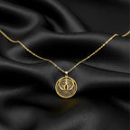 Modern Sunburst Medallion Teardrop Necklace GWN -158