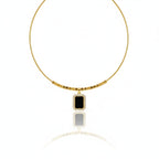 Vintage Black Onyx Halo Beaded Necklace GWN -114